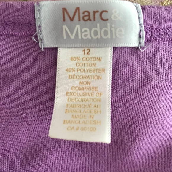 Marc & Maddie Floral Dress With Long Sleeve Shrug Girls Size 12 Purple White - Picture 11 of 11